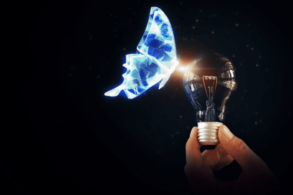 Digital moth to a lightbulb