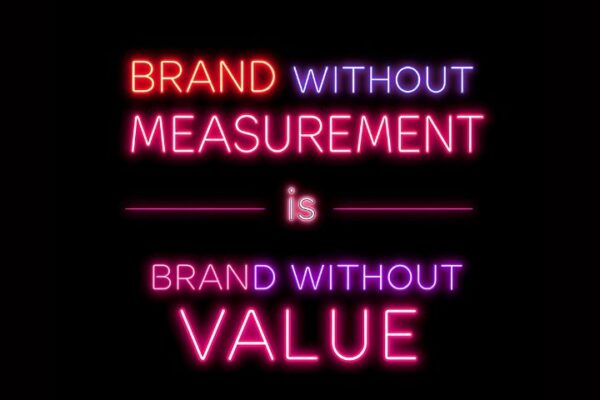 Brand without measurement neon sign at NAMA digital marketing agency.